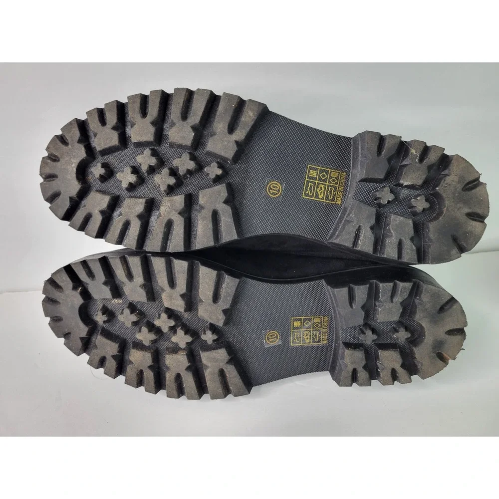 Journee Collection Womens Black Faux Suede Lug Sole Loafers Shoes Size 10